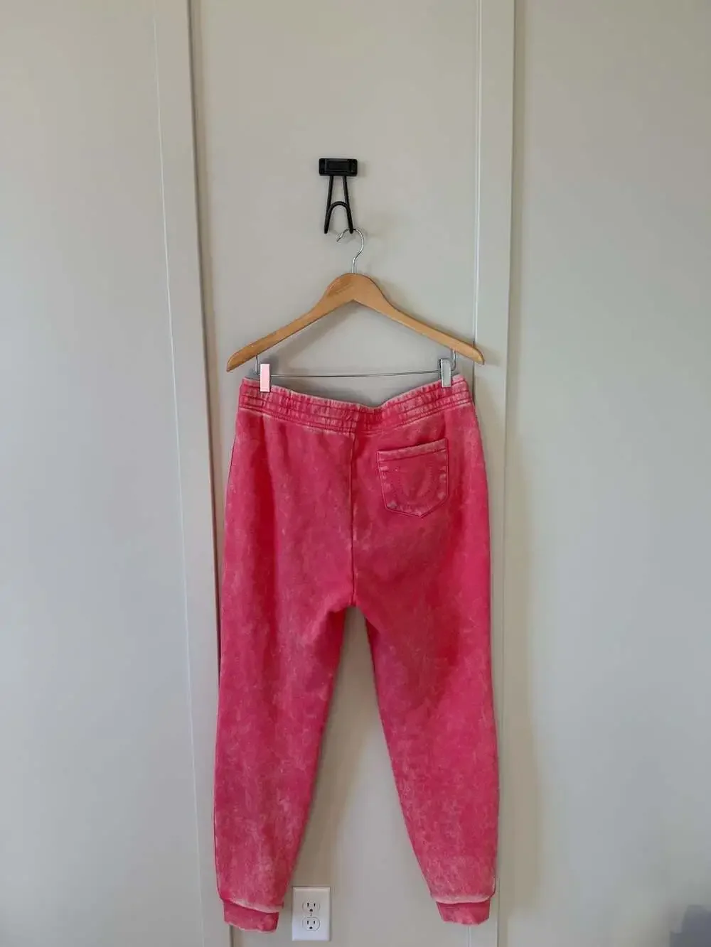 True Religion Pink Acid Wash Buddha Joggers Sweatpants‎ Medium M RN112790